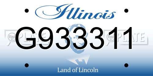 G933311 Illinois License Plate