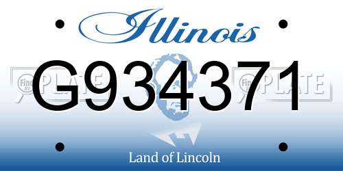 G934371 Illinois License Plate