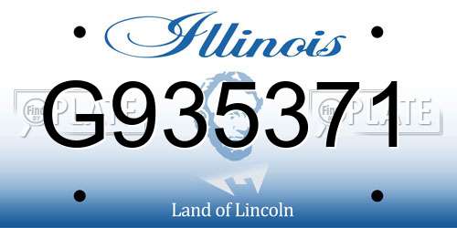 G935371 Illinois License Plate