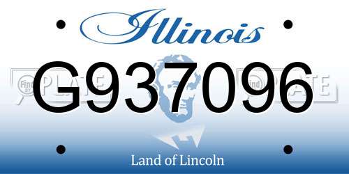 G937096 Illinois License Plate