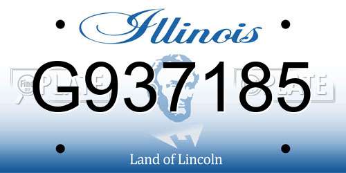 G937185 Illinois License Plate