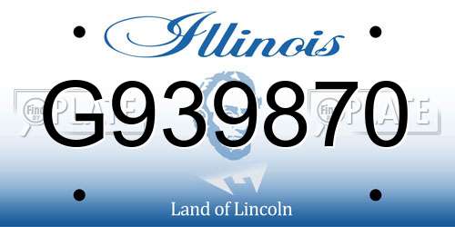 G939870 Illinois License Plate