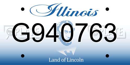 G940763 Illinois License Plate