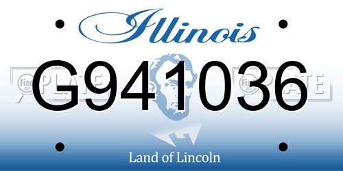 G941036 Illinois License Plate