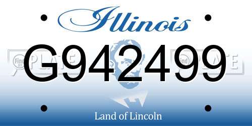 G942499 Illinois License Plate