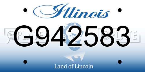 G942583 Illinois License Plate