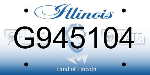 G945104 Illinois License Plate