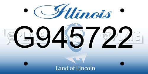 G945722 Illinois License Plate