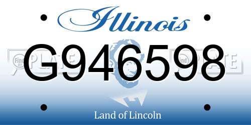 G946598 Illinois License Plate