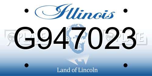 G947023 Illinois License Plate