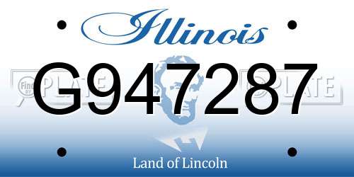 G947287 Illinois License Plate