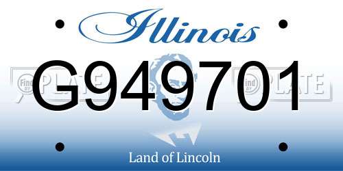 G949701 Illinois License Plate