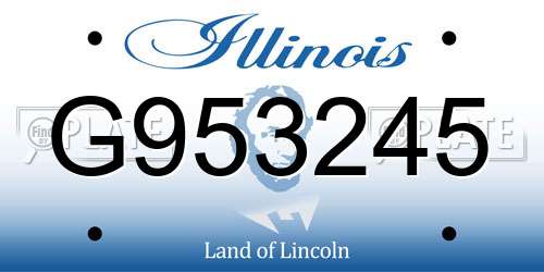 G953245 Illinois License Plate