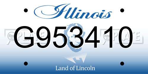 G953410 Illinois License Plate