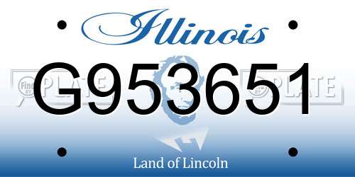 G953651 Illinois License Plate