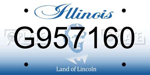 G957160 Illinois License Plate