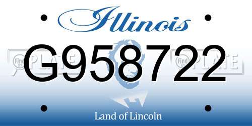 G958722 Illinois License Plate
