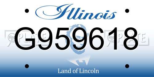 G959618 Illinois License Plate