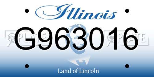 G963016 Illinois License Plate