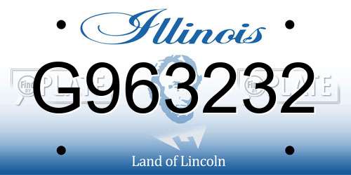 G963232 Illinois License Plate