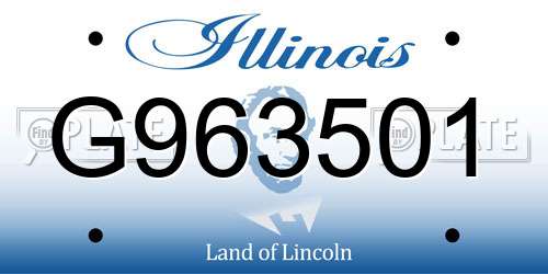 G963501 Illinois License Plate
