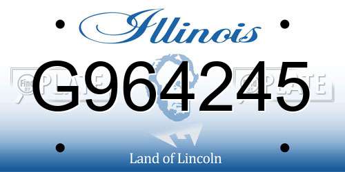 G964245 Illinois License Plate