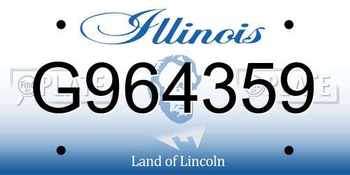 G964359 Illinois License Plate