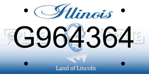 G964364 Illinois License Plate