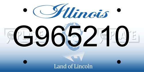 G965210 Illinois License Plate