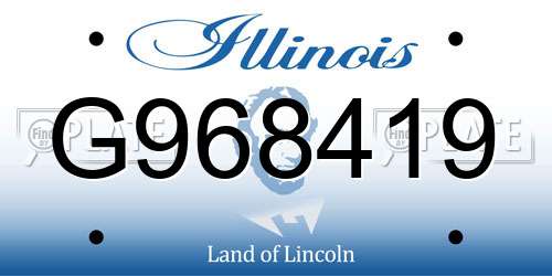 G968419 Illinois License Plate
