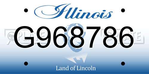 G968786 Illinois License Plate