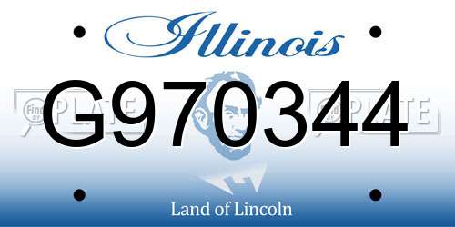G970344 Illinois License Plate