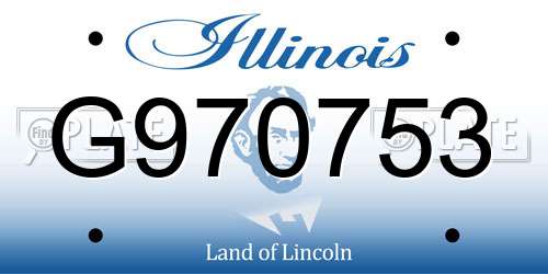 G970753 Illinois License Plate