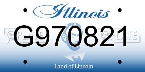G970821 Illinois License Plate