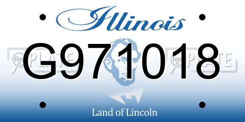 G971018 Illinois License Plate