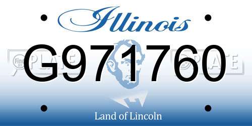 G971760 Illinois License Plate