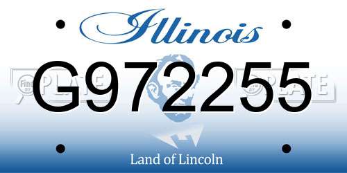 G972255 Illinois License Plate