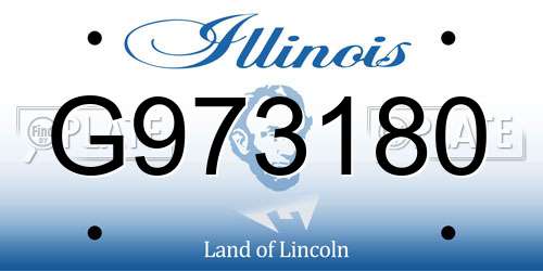G973180 Illinois License Plate