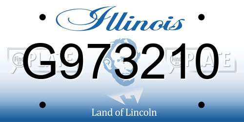 G973210 Illinois License Plate