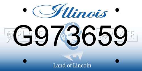 G973659 Illinois License Plate