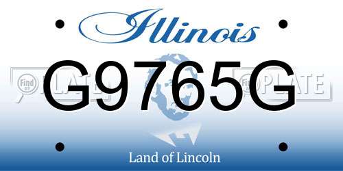 G9765G Illinois License Plate
