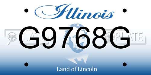 G9768G Illinois License Plate