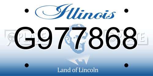 G977868 Illinois License Plate