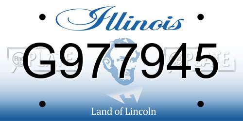 G977945 Illinois License Plate