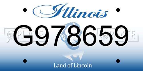 G978659 Illinois License Plate