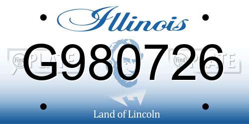 G980726 Illinois License Plate
