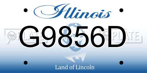 G9856D Illinois License Plate