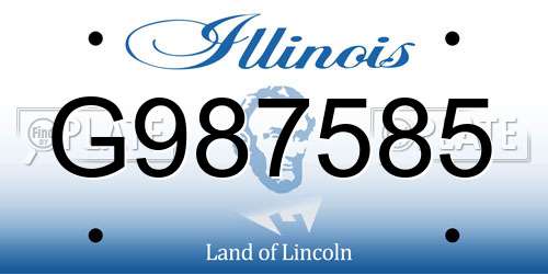 G987585 Illinois License Plate