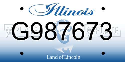 G987673 Illinois License Plate