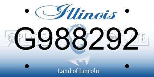G988292 Illinois License Plate